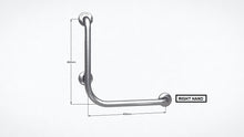 Load image into Gallery viewer, BAM46 - Ambulant Disability Rail 90 Degree Bend with T-Leg - CleanSeal™ Flanges