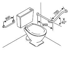 Toilet Assisted Back Wall Fix with 40 Degrees Bend - Concealed Flange Diagram