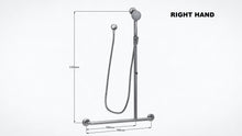 Load image into Gallery viewer, SK29 - 1.5 Meter Chrome Shower Kit with Offset T-Grab Rail with Handle