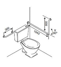 Load image into Gallery viewer, Toilet Assisted Back Wall Fix with 90 Degrees Bend - Concealed Flang diagram