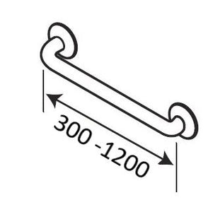 BT00CS - 32mm Straight Satin Stainless Steel Grab Rail - CleanSeal™ Flanges