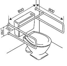Load image into Gallery viewer, BT11 - Toilet Grab Rail - Concealed Flanges