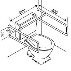 BT11 - Toilet Grab Rail - Concealed Flanges