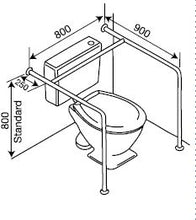 Load image into Gallery viewer, BT15 - Toilet Grab Rail - Concealed Flanges