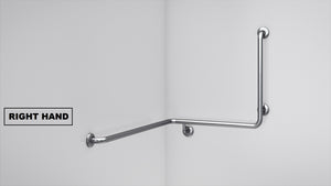 BT22 - Corner Mounted Bath Assisted Grab Rail - Concealed Flanges