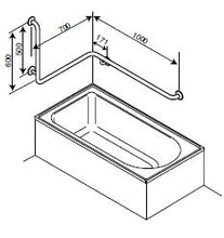 Load image into Gallery viewer, BT22 - Corner Mounted Bath Assisted Grab Rail - Concealed Flanges