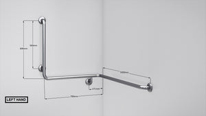 BT22 - Corner Mounted Bath Assisted Grab Rail - Concealed Flanges