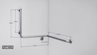 BT22 - Corner Mounted Bath Assisted Grab Rail - Concealed Flanges