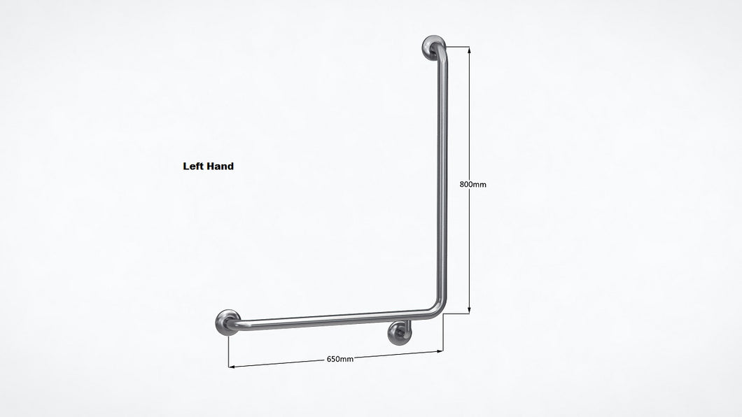 BT28 - L-Shaped Shower Grab Rail - Left Hand