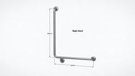 BT28 - L-Shaped Shower Grab Rail - Right Hand