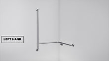 Load image into Gallery viewer, BT30 - Corner Shower Grab Rail with Vertical Bar - Concealed Flange