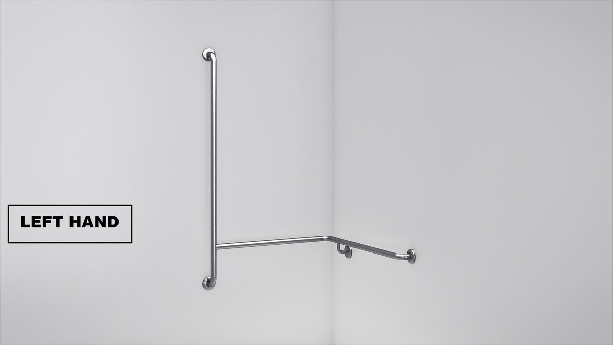 Shower Corner Grab Rail With Vertical Bar – Bendtech