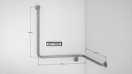 BT33 - L-Shape Corner Shower Grab Rail with Angle - Concealed Flanges