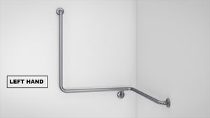 BT33 - L-Shape Corner Shower Grab Rail with Angle - Concealed Flanges