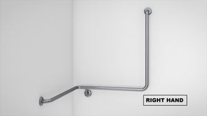 BT33 - L-Shape Corner Shower Grab Rail with Angle - Concealed Flanges