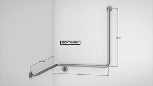 BT33 - L-Shape Corner Shower Grab Rail with Angle - Concealed Flanges