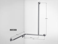 BT34 - T-Shaped Corner Shower Grab Rail - Right Hand