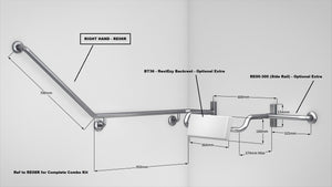 RE06 - 40 Degree Bend Grab Rail Attachment