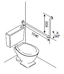 BT4/90 - Toilet Assisted Back Wall Fix with 90 Degrees Band - Concealed Flange