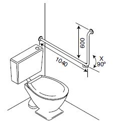 BT4/90 - Toilet Assisted Back Wall Fix with 90 Degrees Band - Concealed Flange