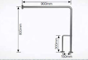 BT9RL - Toilet Grab Rail with Rotating Adjustable Leg