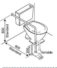 Load image into Gallery viewer, BT9RL - Toilet Grab Rail with Rotating Adjustable Leg