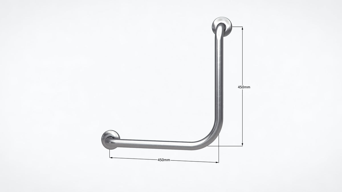 BAM45S – Ambulant Disability Rail 90° – Single – Bendtech