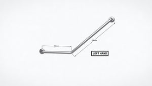 BAM47 - Ambulant Disability Rail 40 Degree Bend - CleanSeal™ Flanges