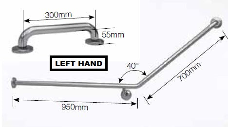 Toilet Assisted Back Wall Fix with 40 Degrees Bend - Concealed Flange