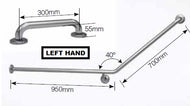 Toilet Assisted Back Wall Fix with 40 Degrees Bend - Concealed Flange Diagram