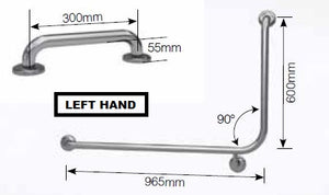 Combination Toilet Assisted Grab Rail with 90 Degrees Bend