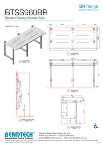 BTSS-960BR - Bariatric Shower Seat - Rated 350kg