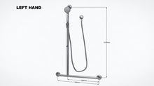 Load image into Gallery viewer, SK29 - 2.0 Meter Chrome Shower Kit with Offset T-Grab Rail with Handle