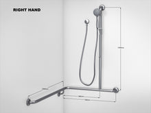 Load image into Gallery viewer, SK34 - 2.0 Meter Chrome Shower Kit with Corner Grab Rail with Handle