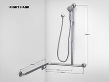 Load image into Gallery viewer, SK34 - 1.5 Meter Chrome Shower Kit with Corner Grab Rail with Handle
