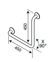 BAM45S - Ambulant Disability Rail 90 Degree - Single