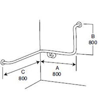 Load image into Gallery viewer, BT33 - L-Shape Corner Shower Grab Rail with Angle - Concealed Flanges