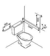 Load image into Gallery viewer, Toilet Assisted Back Wall Fix with 90 Degrees Bend - Concealed Flang diagram