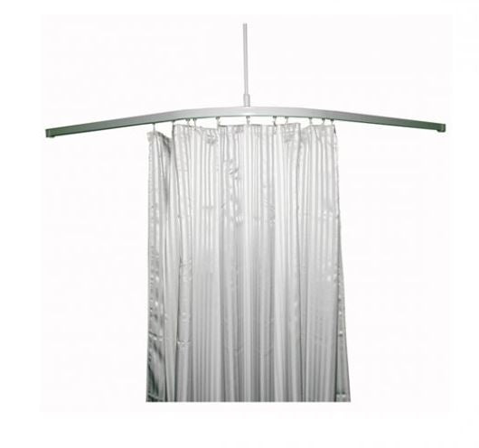 White Striped 100% Polyester (Weighted) Shower Curtains