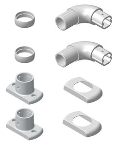 HA11 - 32mm Oblong Flange and Covers for Vertical Use - Pair