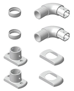 HA12 - 32mm Oblong Flange and Covers for Horizontal Use - Pair